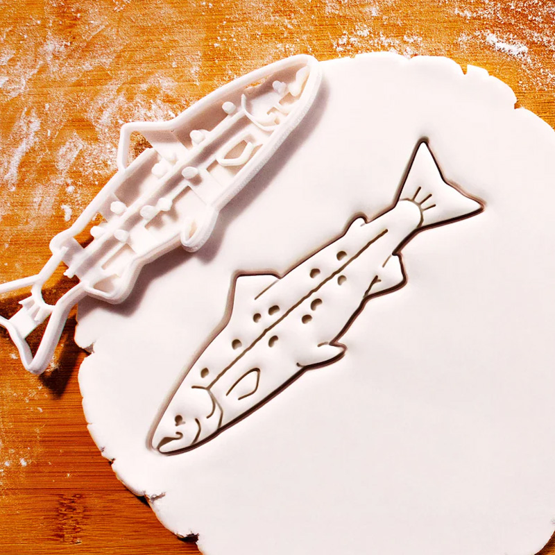 Personalized Fish Clay Cutter Seafood Party Baking 3D Printed Baking Tool Craft Stamp for Fishing Lover