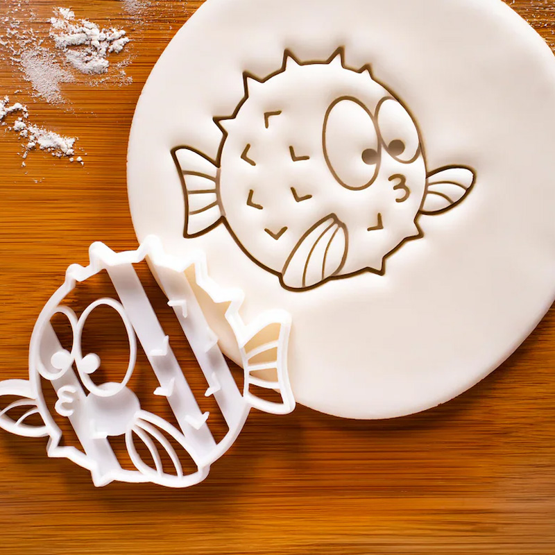 Personalized Ocean Fish Design for Beach Baking Aquarium Cookies 3D Printed Baking Tool Under the Sea Parties Craft Stamp for Fishing Lover