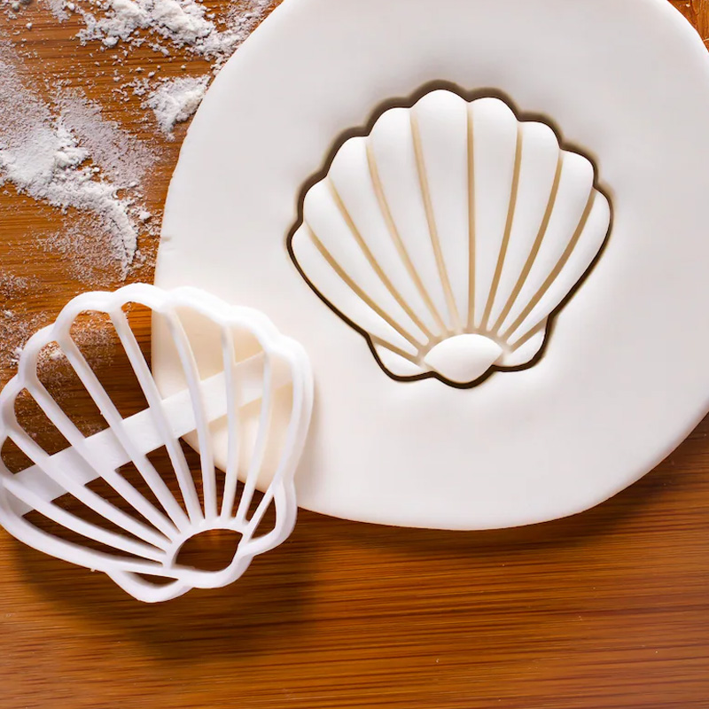 Personalized Seashell Cookie Cutter Beach Ocean Baking Mold 3D Printed Baking Tool Beach Parties Craft Stamp for Fishing Lover