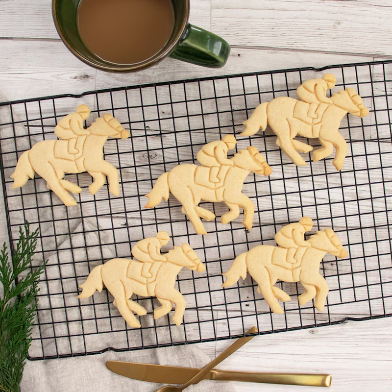 Personalized Horse Racing Shape for Equestrian Sports Party Baking Jockey Cookie Cutter 3D Printed Baking Supplies Fondant Tool Craft Stamp for Riding Lovers