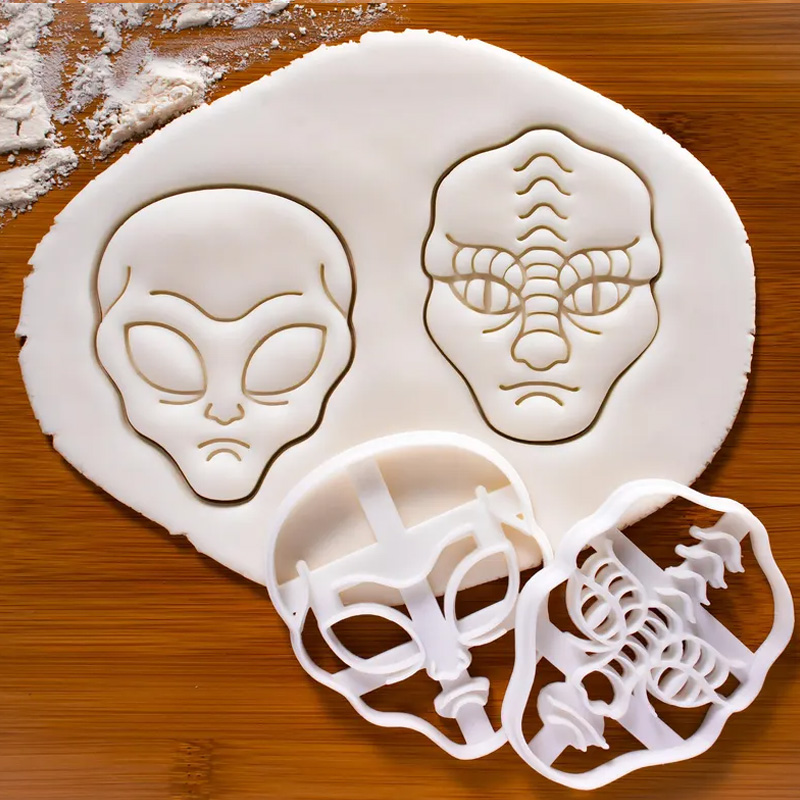 Personalized Grey Alien Cookie Cutter Extraterrestrial Theme Shape for Sci Fi 3D Printed Baking Tool Craft Stamp for Geek Lover