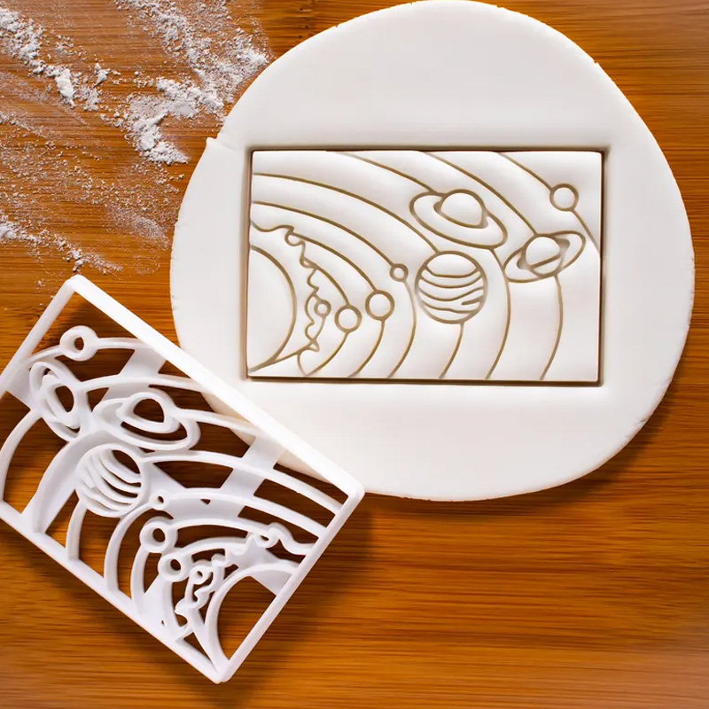 Personalized Solar System Cookie Cutter Space Galaxy Planets 3D Printed Baking Tool Craft Stamp for Geek Lover