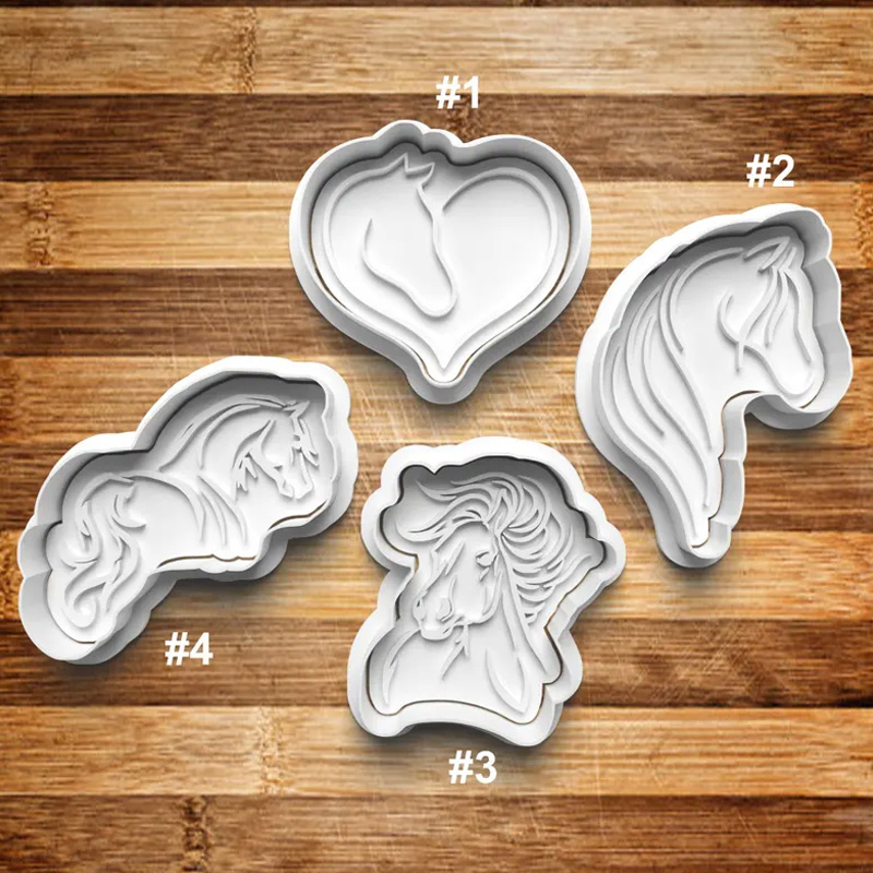 Personalized Horse Cookie Cutter 3D Printed Baking Supplies Fondant Tool Craft Stamp for Riding Lovers