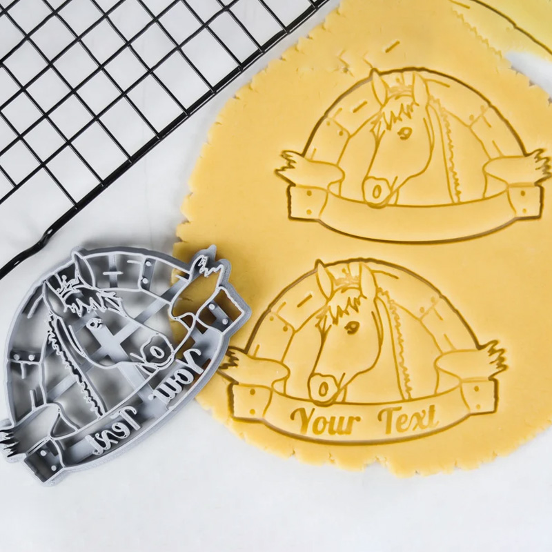Personalized Horse Cookie Cutter 3D Printed Baking Supplies Fondant Tool Craft Stamp for Riding Lovers