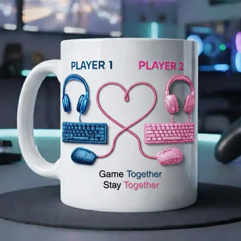 Personalized Game Together Stay Together Couple Mug Coffee Cup for Nerdy Geek Lover