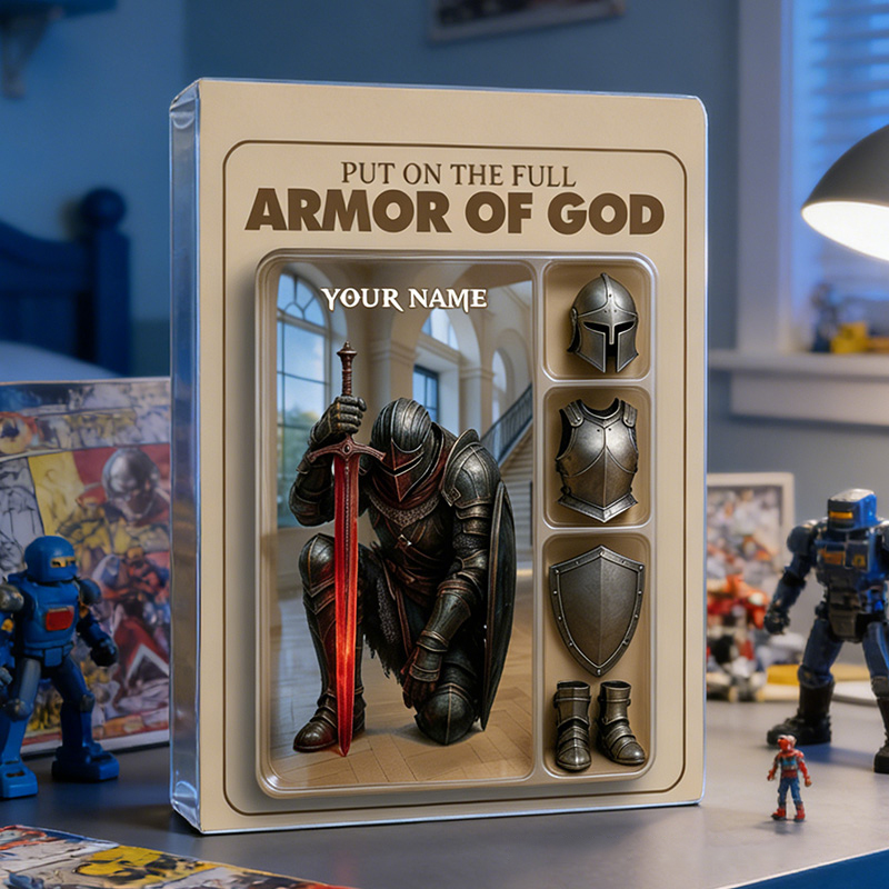 Personalized Put the Full Armor of God Acrylic Block with Custom Name Prayer Best Gift Religious Christian Gift for him