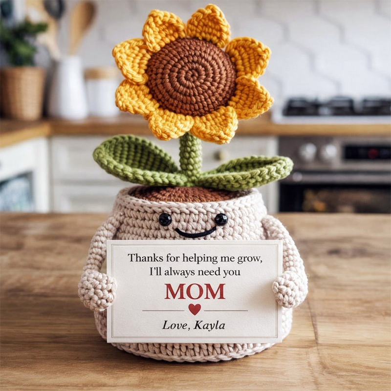 Personalized Flower Crochet Gift For Mum Nan Dad I'll Always Need You Mother's Day Gift Crochet Enthusiasts Gifts