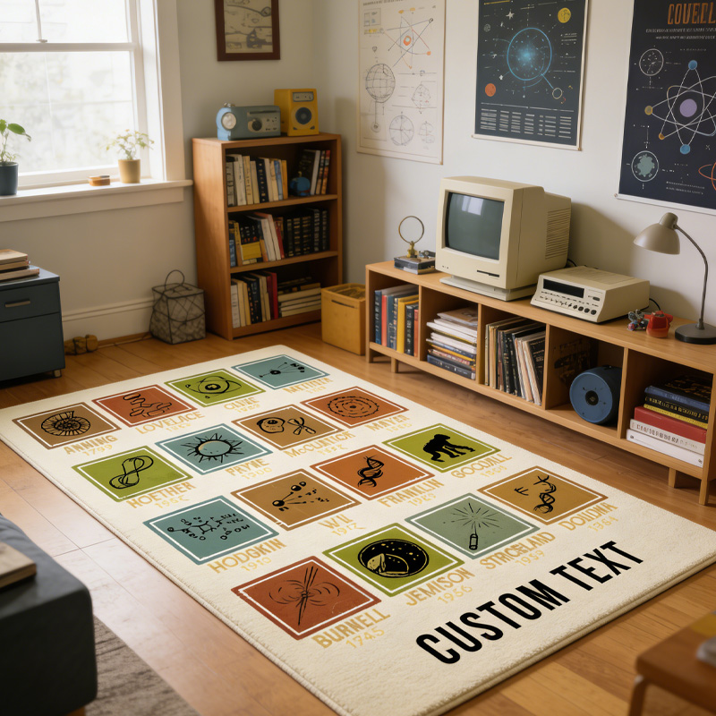 Personalized Biology Graphic Rug Doormat Kids Nerd Bedroom Playroom Rug Gifts for Geek Lover