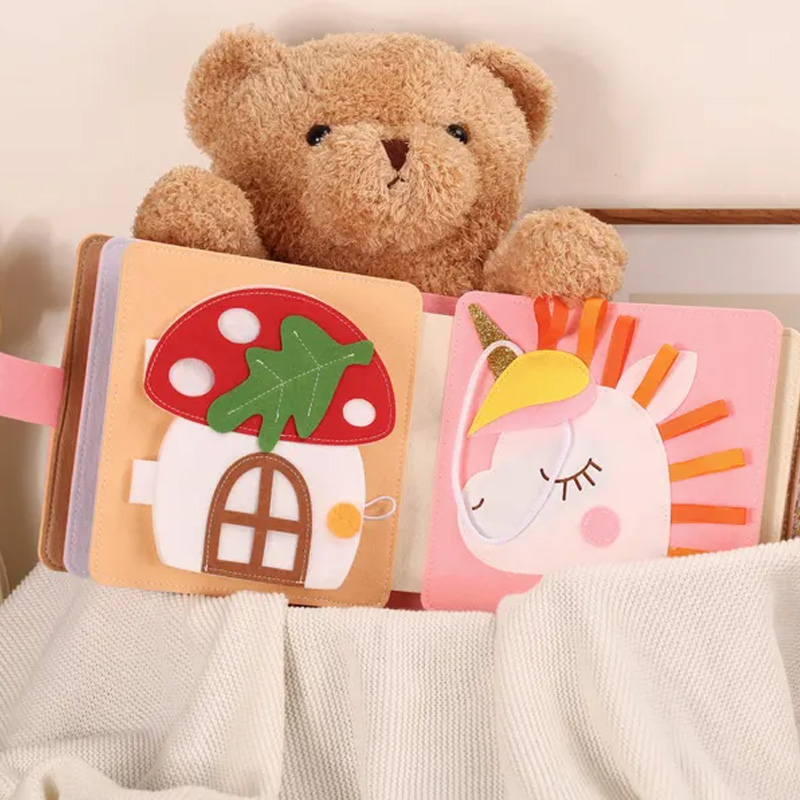 Personalized Cute Fruit Design Custom Name Montessori Sensory Learning Toy For Kids Handmade Felt Quiet Book