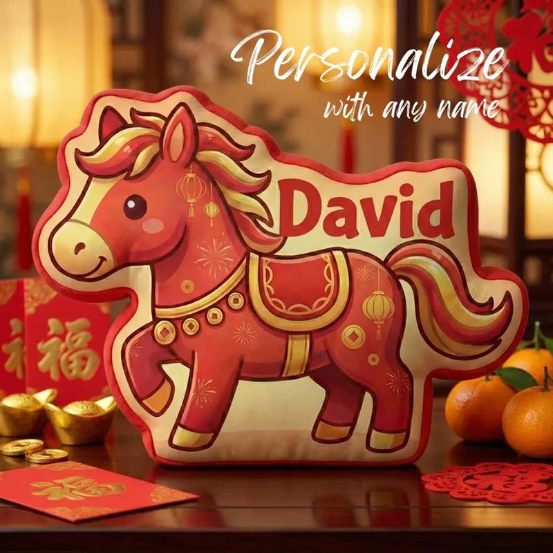 Personalized Chinese New Year Zodiac Plush Graphic 3D Print Gamer Pillow Comfortable Travel Cushion for Kids Girls Riding Lovers