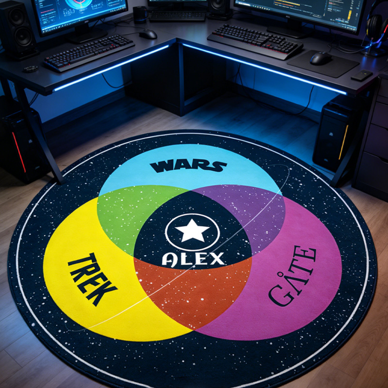 Personalized Space War Gate Graphic Rug Doormat Kids Nerd Bedroom Playroom Rug Gifts for Geek Lover