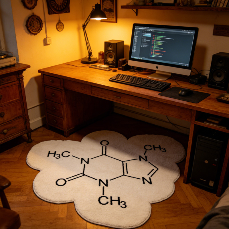 Personalized Nerdy Chemical Formula Graphic Rug Doormat Kids Nerd Bedroom Playroom Rug Gifts for Geek Lover