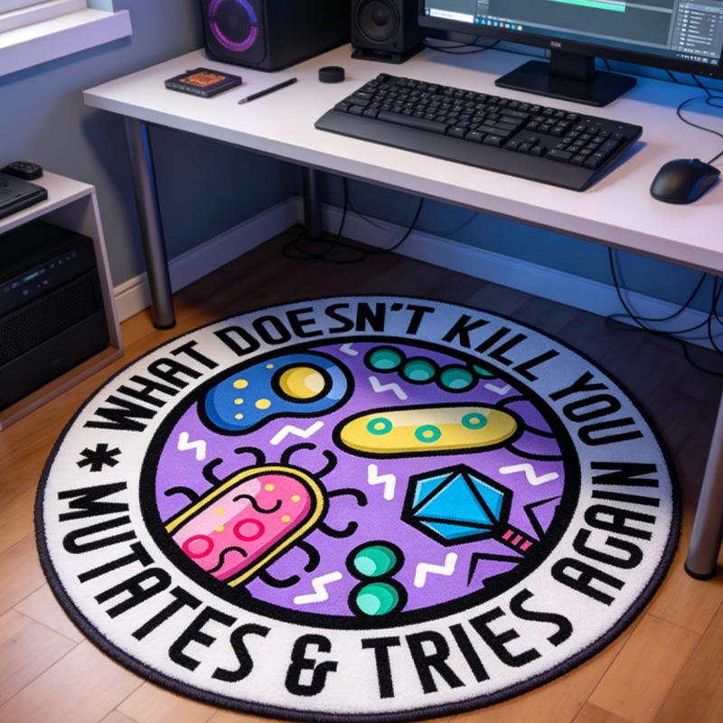 Personalized Nerdy Bacteria Theme Graphic Rug Doormat Kids Nerd Bedroom Playroom Rug Gifts for Geek Lover