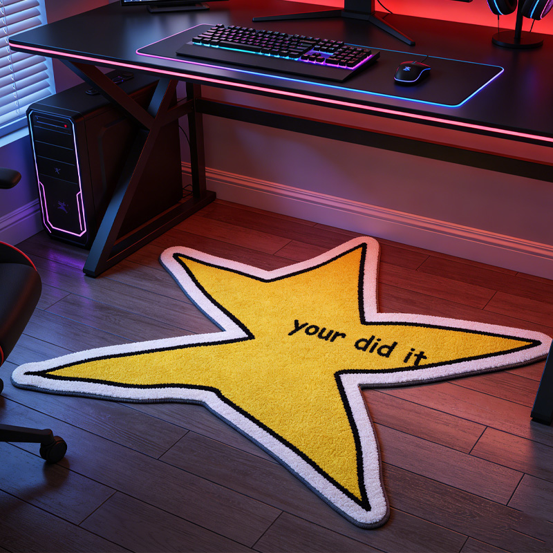 Personalized You Did It Star Graphic Rug Doormat Kids Nerd Bedroom Playroom Rug Gifts for Geek Lover