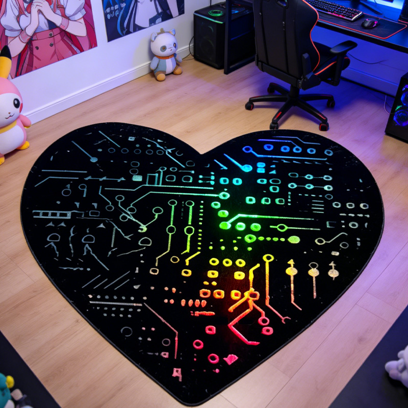 Personalized Punk Circuit Board Graphic Rug Doormat Kids Nerd Bedroom Playroom Rug Gifts for Geek Lover