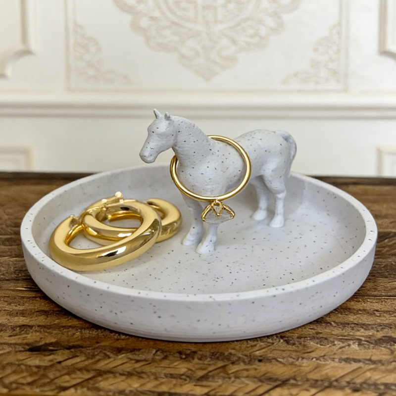 Personalized Coloring Available 3D Printing Horse Ring Dish Horse Ring Holder Night Stand Gift for Equestrian Riding Lovers