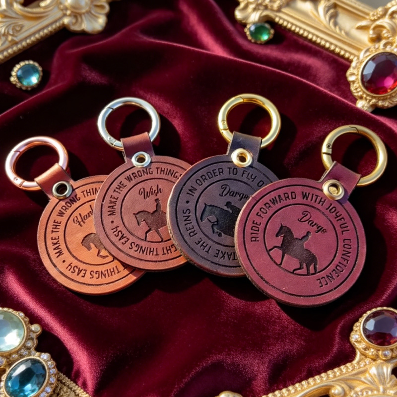 Personalized Horse Leather Saddle Tag Unique Equestrian Gift keychain Gift for Equestrian Riding Lovers