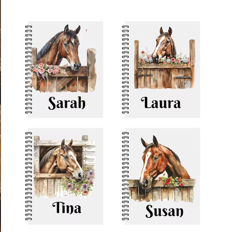 Personalized Horse Design Lover Notebook Country Rustic Journal Gift for Cowboys Riding Lovers Equestrian Lovers
