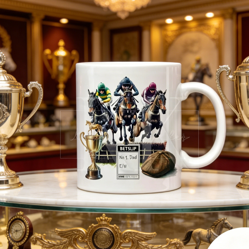 Personalized Horse Racing Mug French Countryside Coffee Cup Ceramic Mug Gift for Riding Lovers Equestrian Lovers