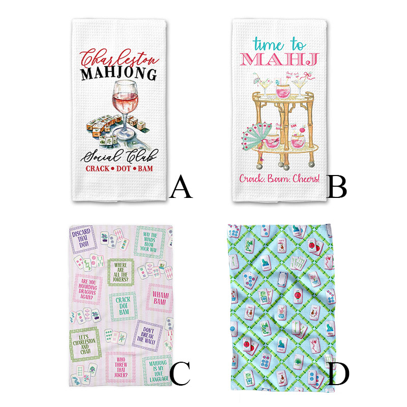 Thirty A Mahjong Social Club Towel Mahjong Sayings Kitchen Towel Tile Game Decor Hostess Gift Time to Mahj Towel Cocktail Tile Game Decor Mahjong Icons Artwork Waffle Towel