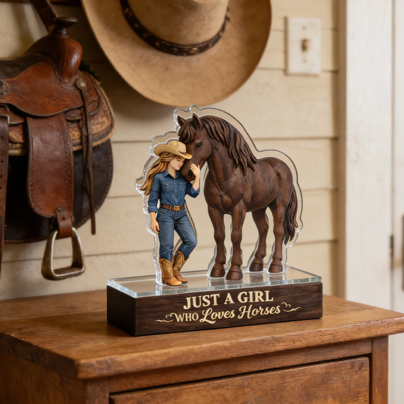 Personalized Equestrian Horse Girl Acrylic Stand Custom Gift for Riding Lovers