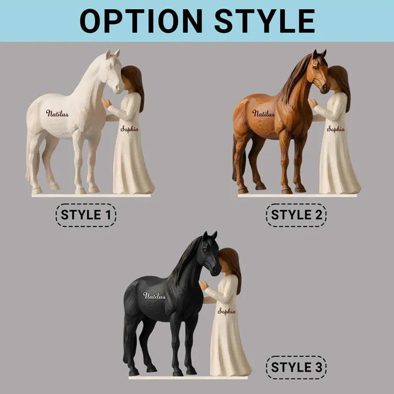 Personalized Equestrian Horse and Girl Acrylic Stand Custom Gift for Riding Lovers