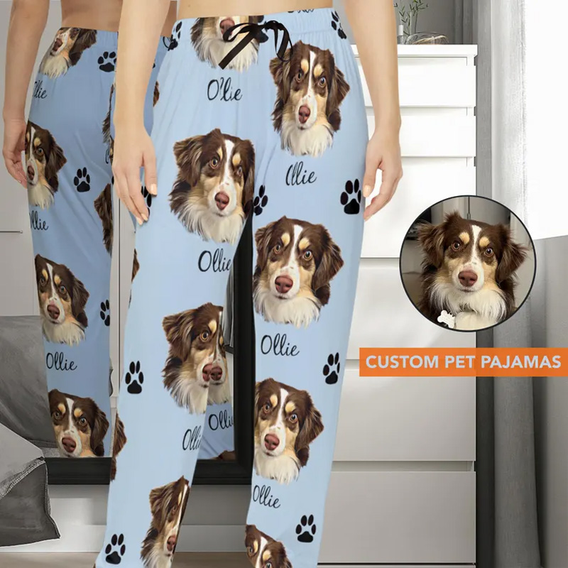 Personalized Horse Faces Pajama Photo Pants Anniversary Gift for Riding Lovers