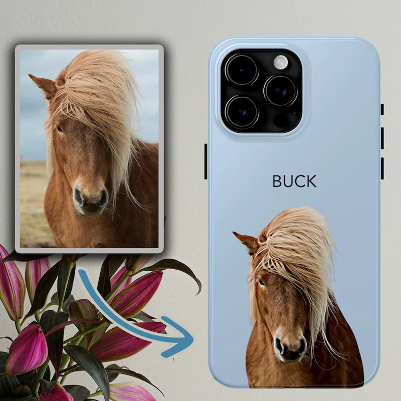 Personalized Horse Portrait From Photo Gift for Riding Lovers Equestrian Lovers Unique Style Phone Cases