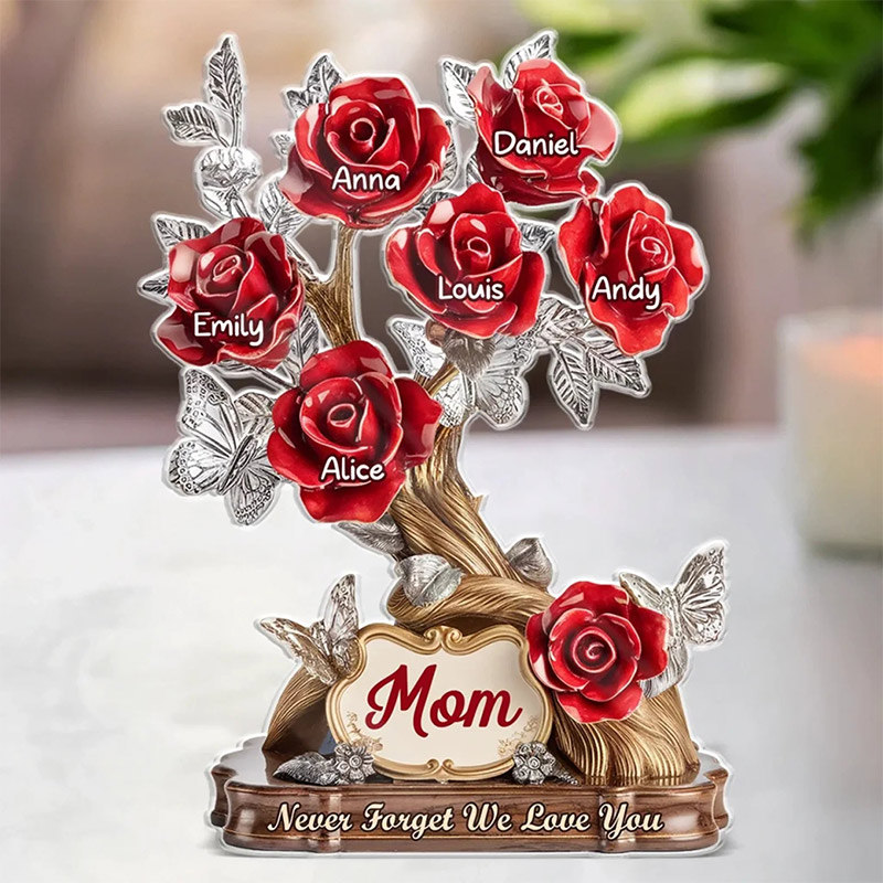 Personalized Acrylic Plaque Custom Mother's Day Gifts For Mom Grandma  Each Rose A Piece of Her Heart