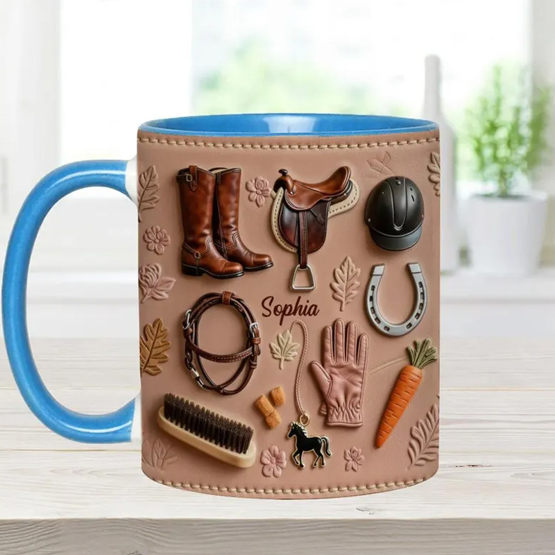 Personalized Cowgirls Western Style Lover Stuff Cup Gift Mug for Equestrian Horse Riding Lovers