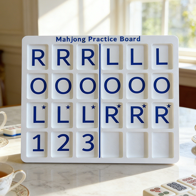 Mahjong Practice Board Reusable Training 3d printed Board for Tile Placement Strategy Learning and Skill Improvement for Beginners and Advanced Players