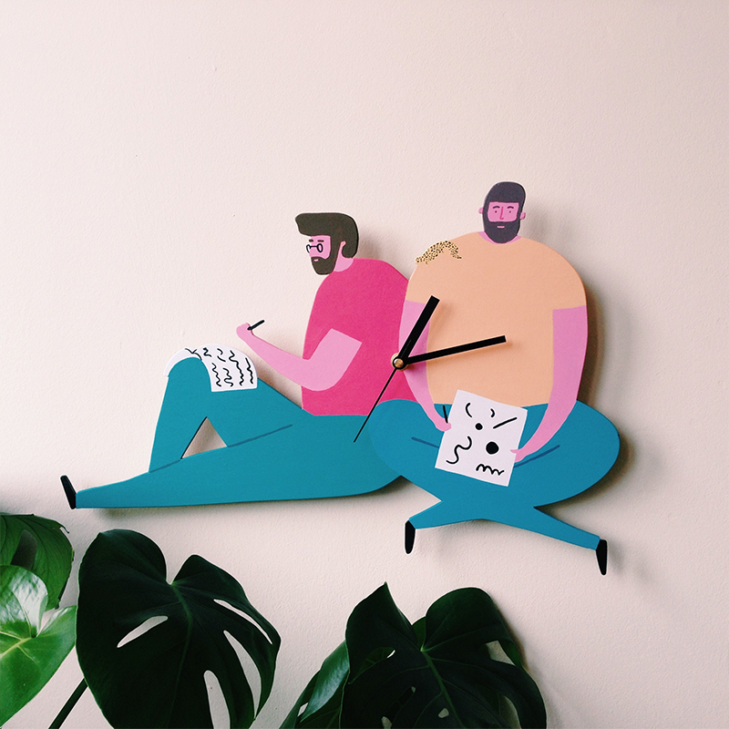 Personalized Photo Portrait Clock Minimalist Style Home Decoration Couple Gift 