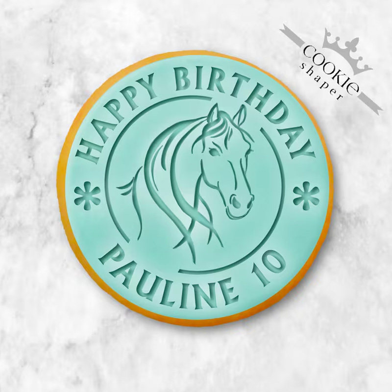 Personalized Horse Name and Years Cookie Cutter Gift For Horse Lover Barn Owner Cutter 3D Printed Baking Supplies Fondant Tool Craft Stamp for Equestrian Lover
