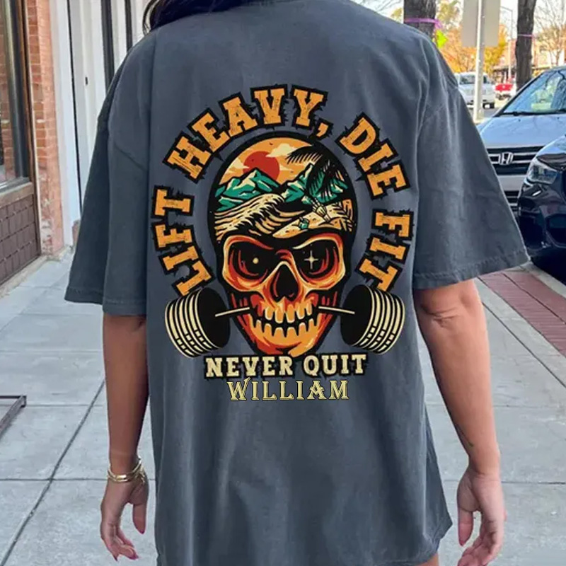 Personalized Gym Classic T-Shirt Never Quit Shirt Weightlifting Gifts For Fitness Lover for Fitness Enthusiasts Bodybuilders and Gym Lovers