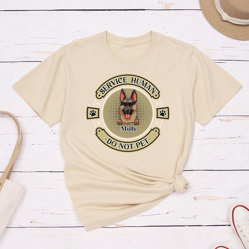 Personalized Dog Lover Retro Service Human do Not Pet T-Shirt