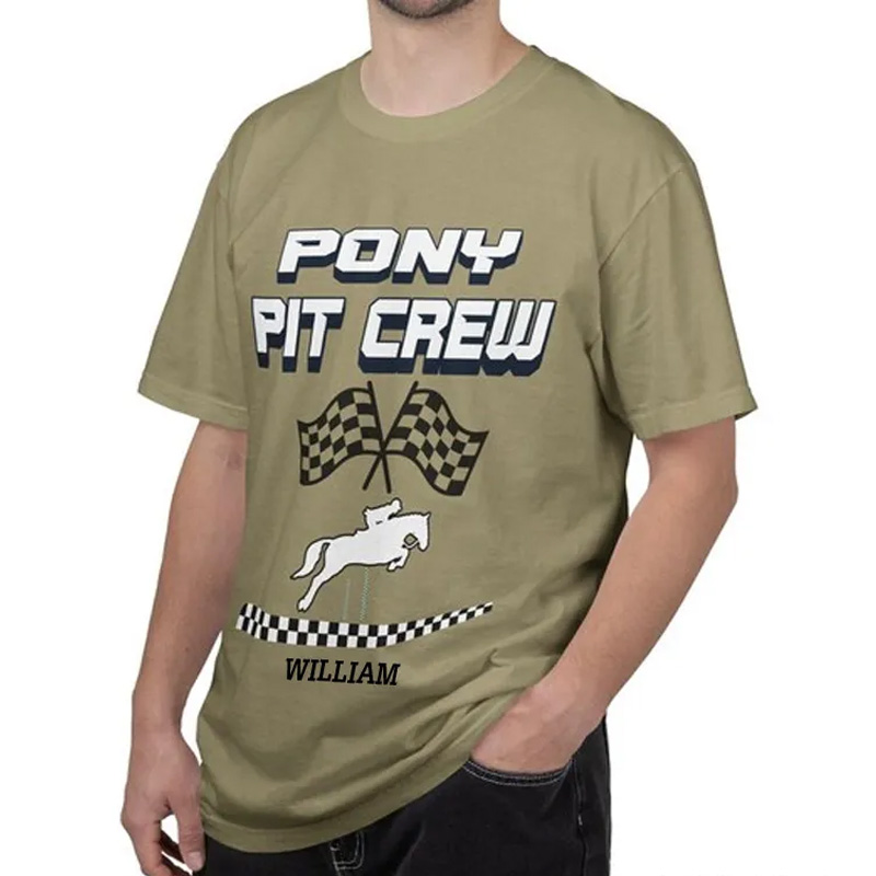 Personalized Pony Pit Crew Classic T-Shirt Equestrian Horse Show Helpers Tee for Riding Lovers
