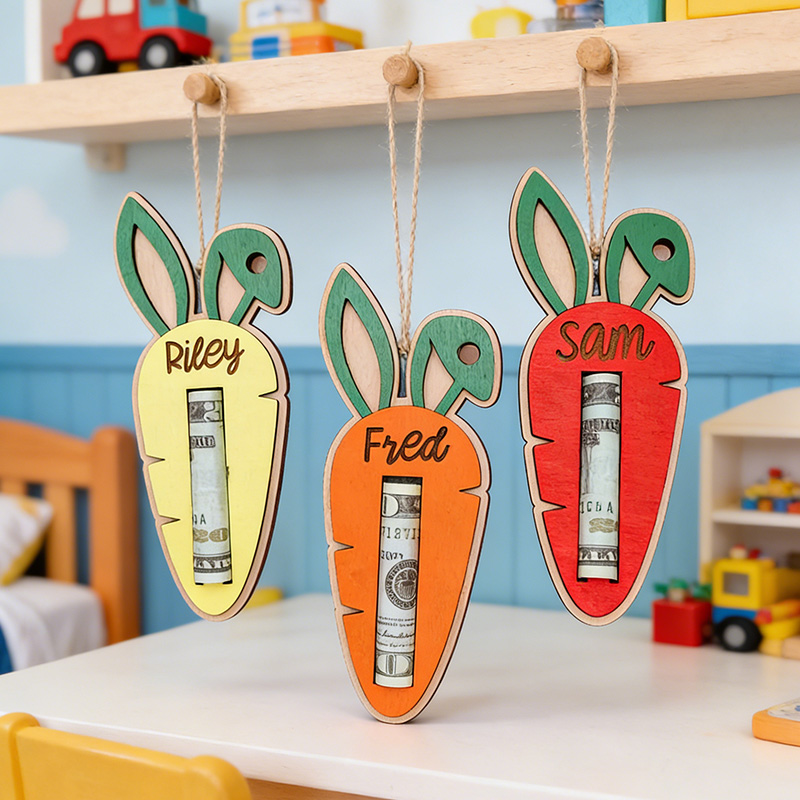 Personalized Easter Carrot Money Holder Bunny Ear Tag Cash Gift for kids Easter Tag Easter Carrot Tag Easter Cash Gift Bunny Ear Tag Easter Money Holder