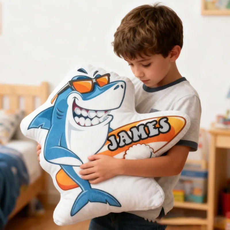 Personalized Suring Shark Pillow Rainbow Throw Pillow Graphic 3D Print Surfing Skateboarding Fitness Decoration Pillow Exercise Sport Pillow for Kids Surfing Skateboarding Lovers