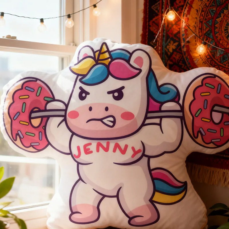 Personalized Fitness Magical Animals Pillow Graphic 3D Print Trainer Fitness Planner Decoration Letter Pillow Exercise Sport Gym Sublimation Design Lift Heavy Shit Gym Rat Weightlifting Pillow for Kids Gym Lovers