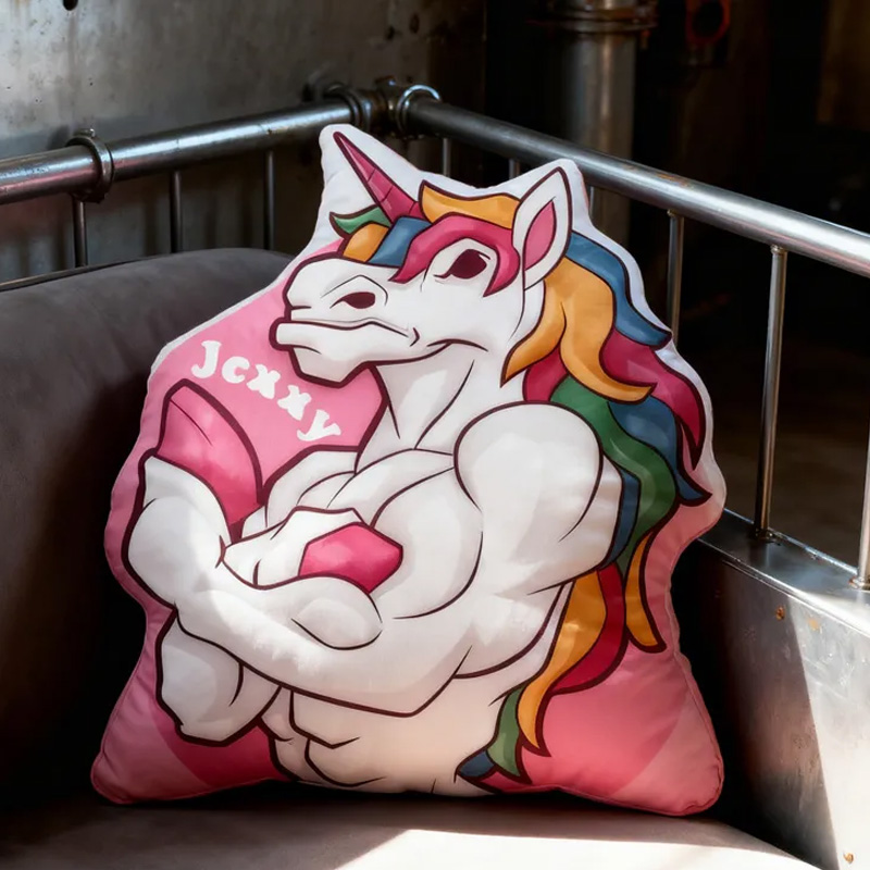 Personalized Fitness Magical Animals Pillow Rainbow Throw Pillow Graphic 3D Print Trainer Fitness Planner Decoration Pillow Exercise Sport Gym Rat Weightlifting Pillow for Kids Gym Lovers