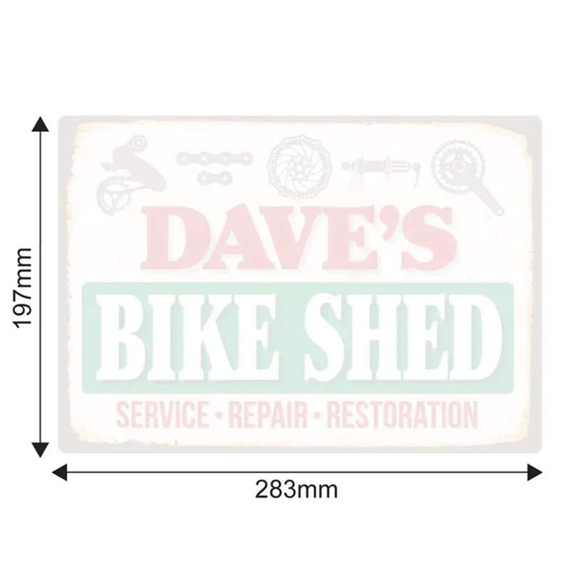 Personalized Bike Shed Sign Mancave Garage Decor Birthday Fathers Day Christmas Gift for Dad Grandad Husband for Cycling Riding Lovers