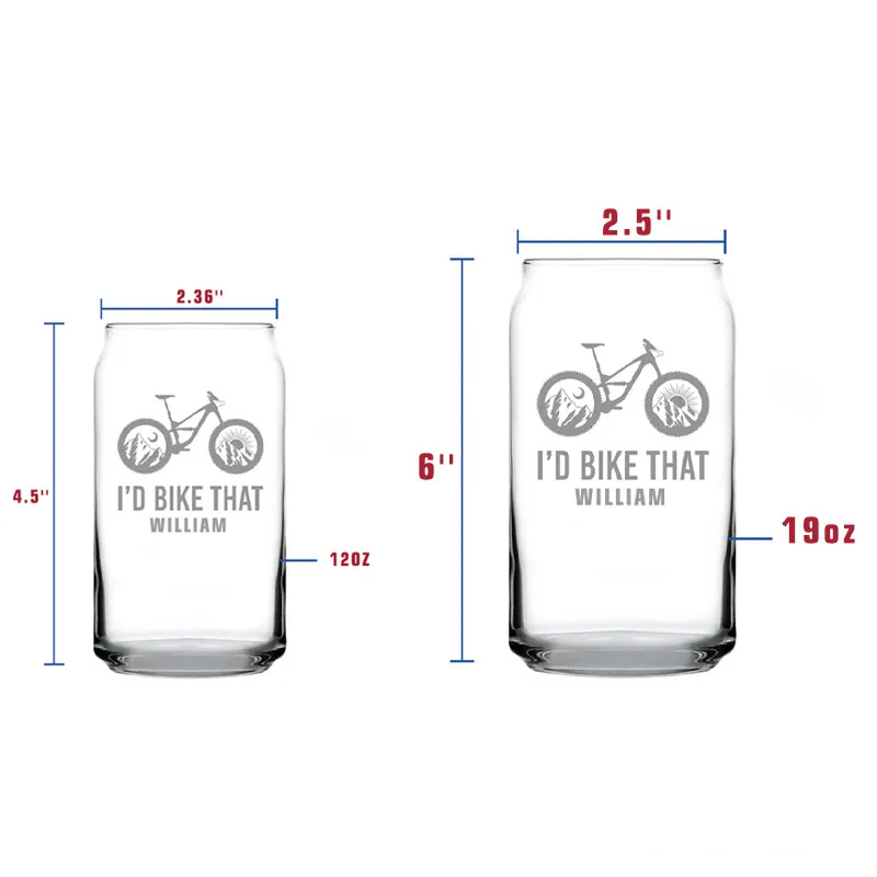 Personalized Id Bike That Pint Glass Mountain Bike Gift for Cyclists Biker Cycling Lovers