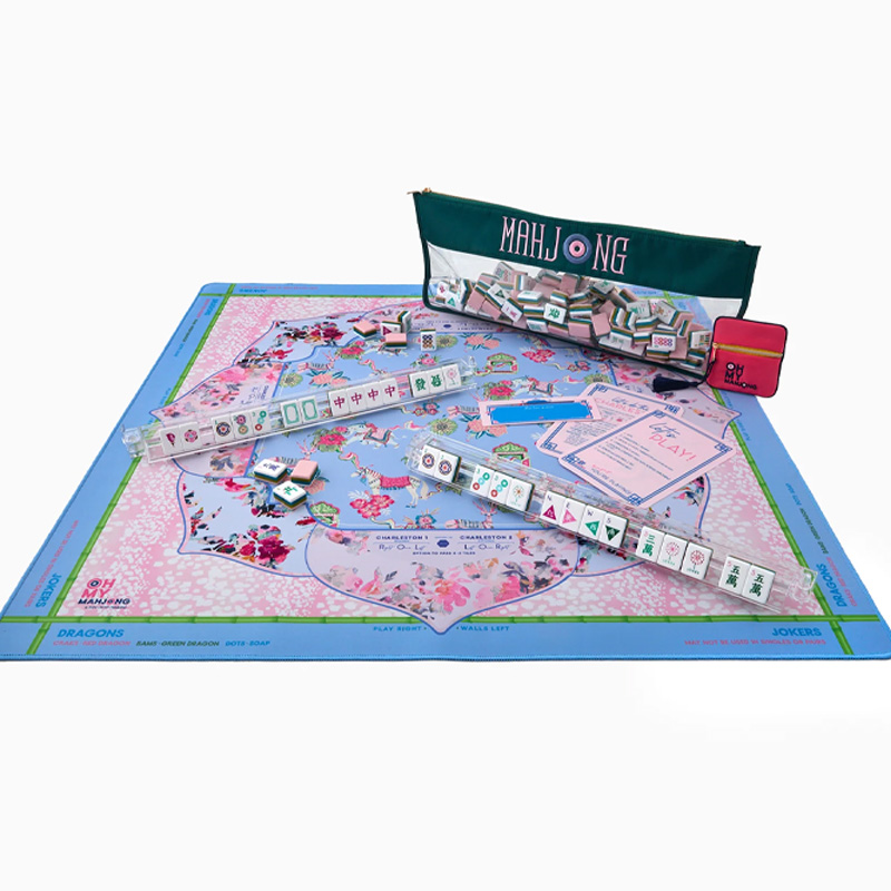 Personalized Year of the Horse Vivara Mahj and Martinis Rules Edition Mahjong Mat Custom Text Gift Neoprene Game Surface Travel Portable Playing for Equestrian Lovers