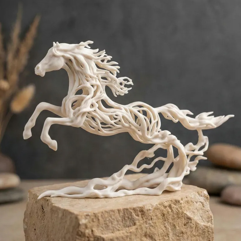 Personalized 3D Printed Horse Figurine Modern Minimalist Bookshelf Decor Home Decoration Gift for Equestrian Lovers