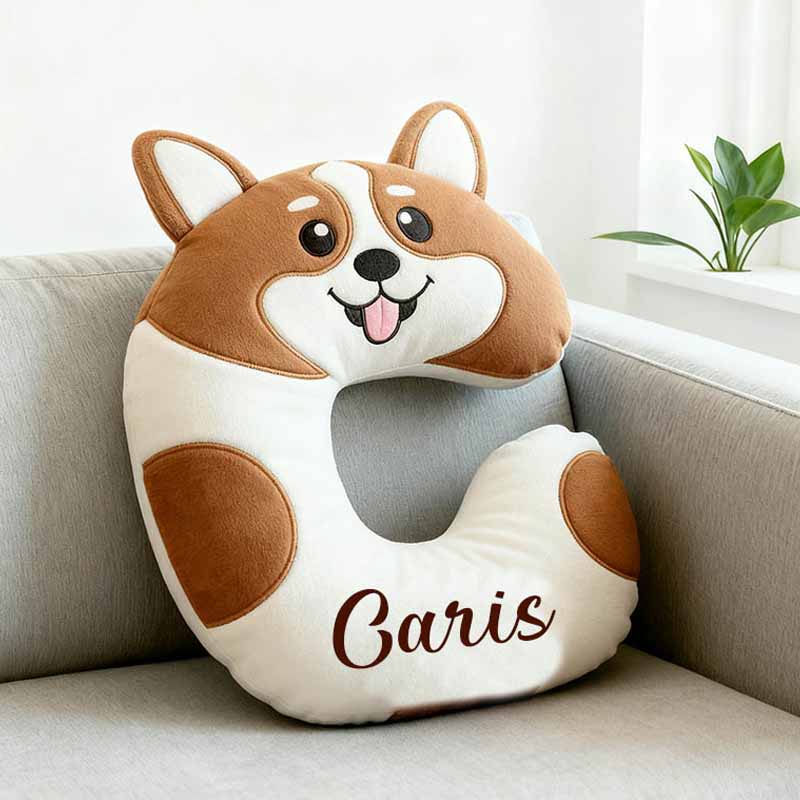 Personalized Dog Lover Corgi Letter Pillow with Custom Name Pillow
