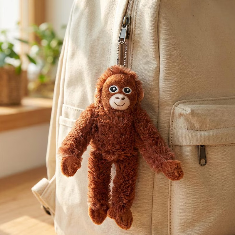 Cute Small Soft Stuffed Animal Bag Charm Gift for Kids and Adults Punch Monkey Gorilla Plush Keychain