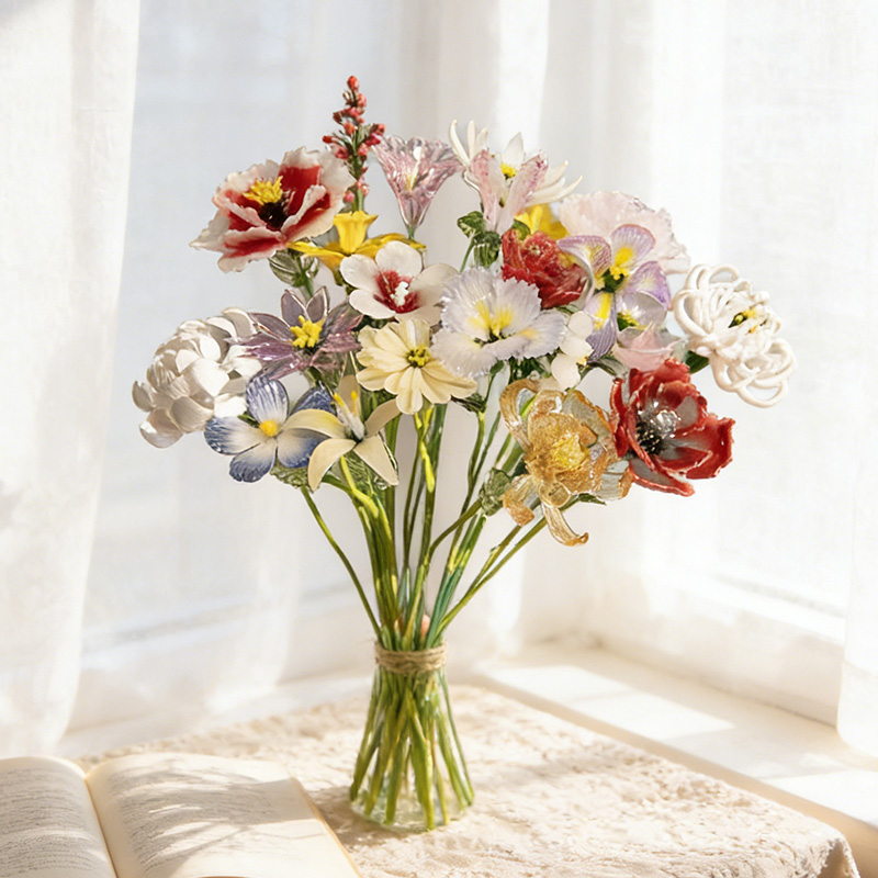 Hand Blown Glass Birth Flower Fine Art Glass Floral Stem Mother's Day Gift Gift for Mom Grandma