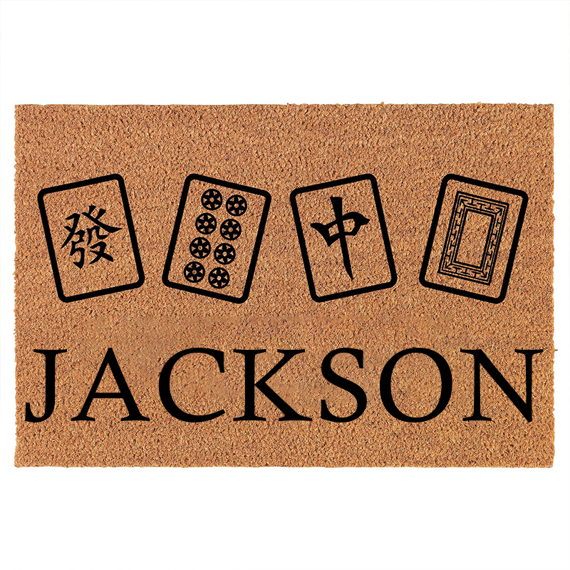 Personalized Mahjong Tiles Coir Doormat Door Mat Entry Mat Wedding Gift New Home Decoration Mahjong Lover Gift