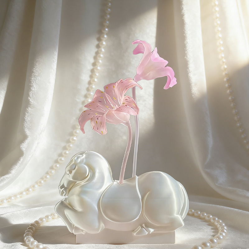 Personalized Flower Horse Stallion Ornaments 3D Print Horse Sculpture Table Decor Gift for Equestrian Riding Lovers