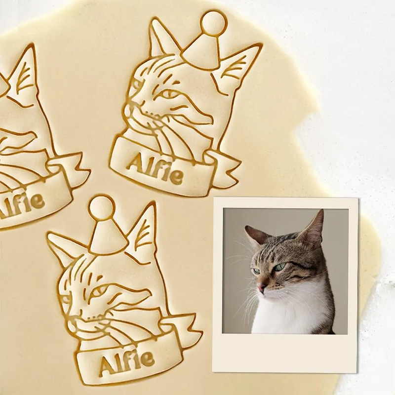 Personalized Birthday Pet Photo Cookie Cutter With Custom Photo,Birthday Pet Cookie Cutter